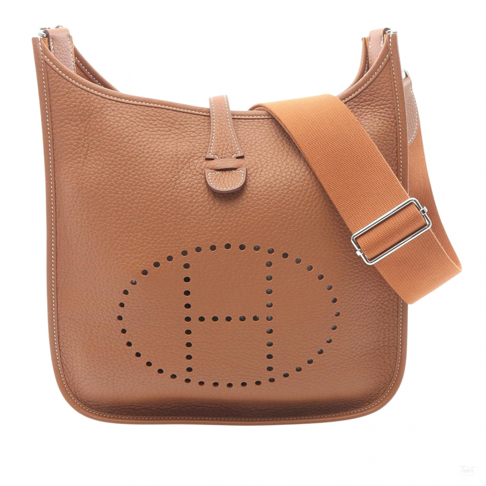 Hermès Evelyne 29 Taurillon Clemence Leather Hobo Crossbody Gold
