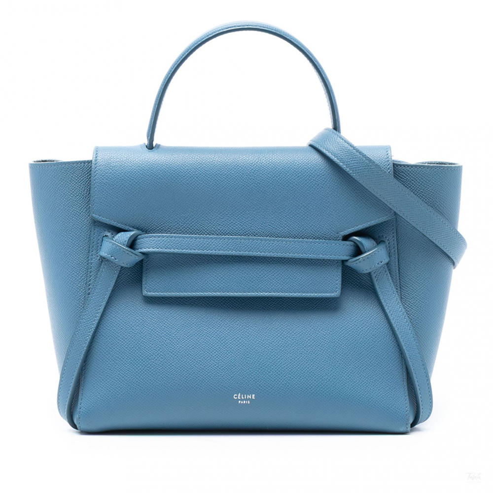 Celine Belt Bag Micro Grained Calfskin Leather 3-Ways Tote Bag Blue