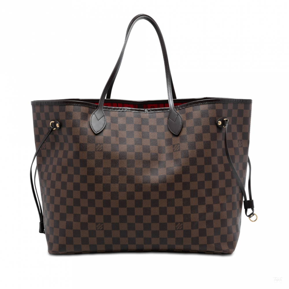 Louis Vuitton Neverfull GM Canvas Shopper Shoulder Bag Damier Ebene