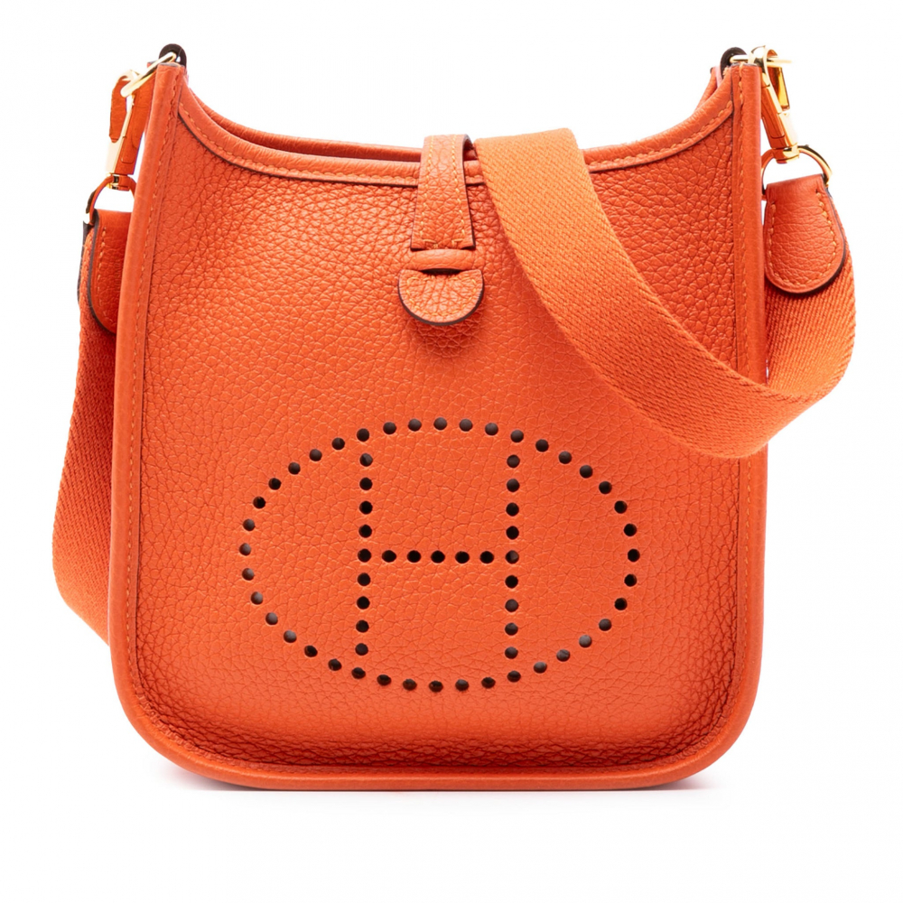 Hermès Evelyne 16 TPM Clemence Leather Hobo Crossbody Feu