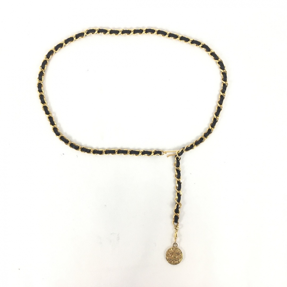 Chanel Belt chain Medallion and leather
