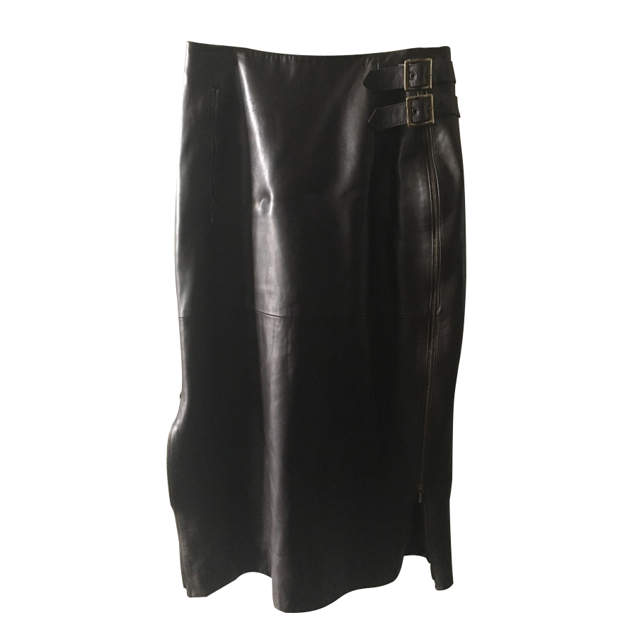 Christian Dior Jupe en cuir d'agneau