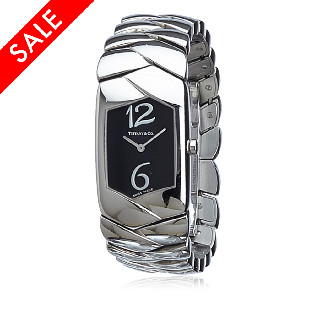 Tiffany & Co AB Tiffany Silver Stainless Steel Metal Tesoro Watch SWITZERLAND