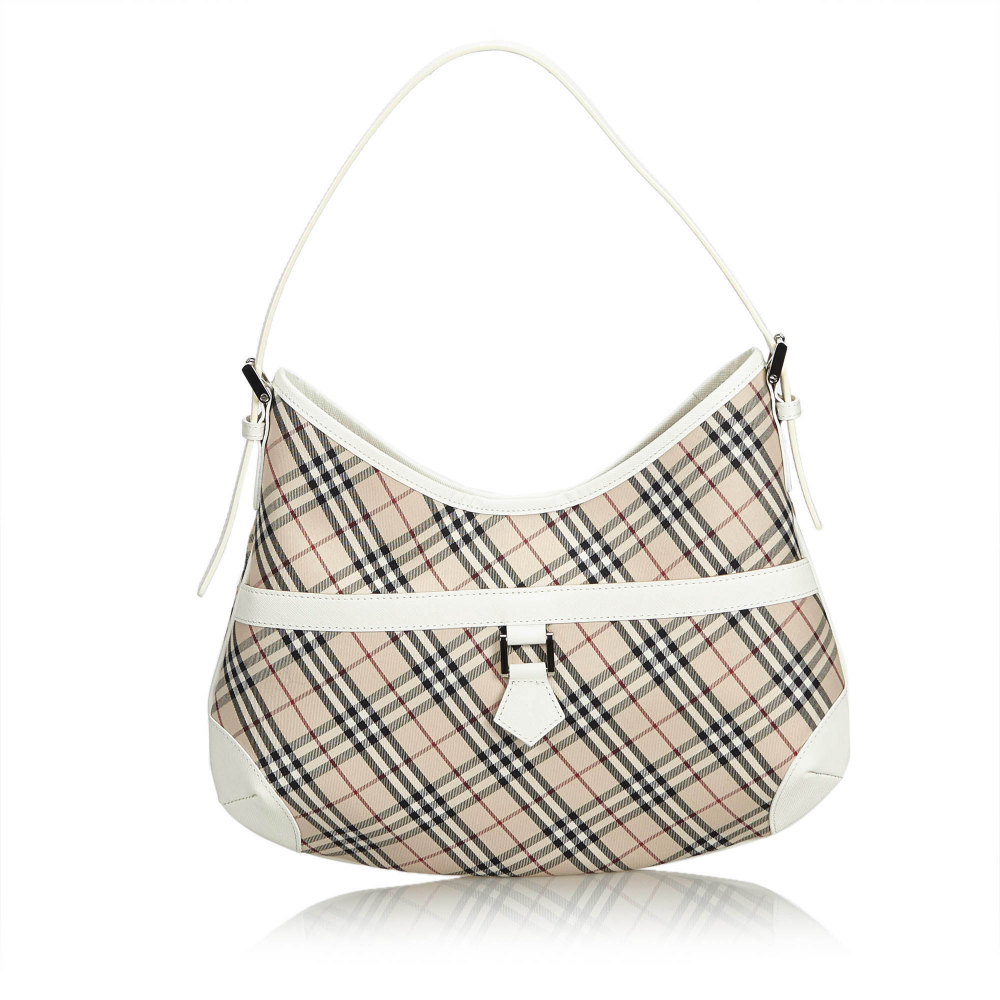 Burberry Plaid Jacquard Shoulder Bag