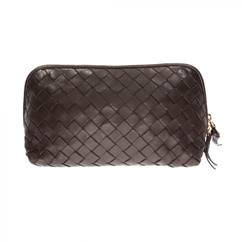 Bottega Veneta Dark Brown leather Beauty Case