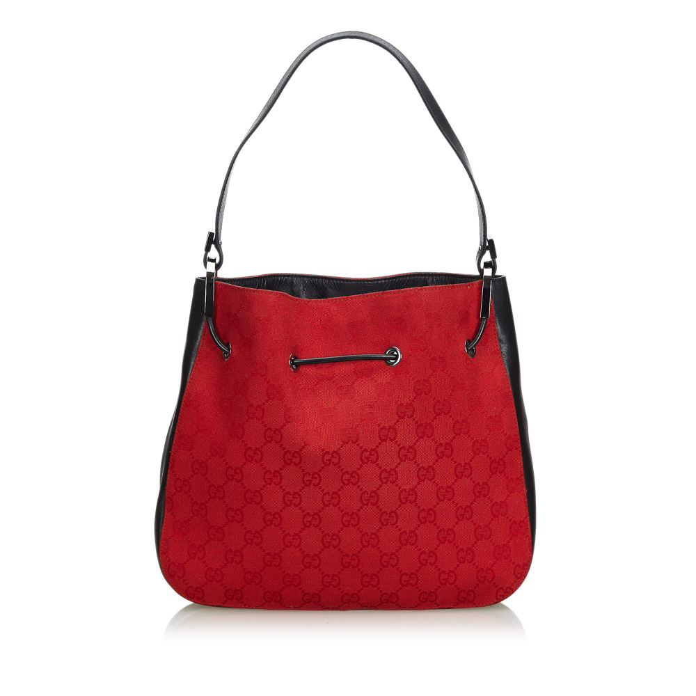 Gucci GG Jacquard Drawstring Shoulder Bag