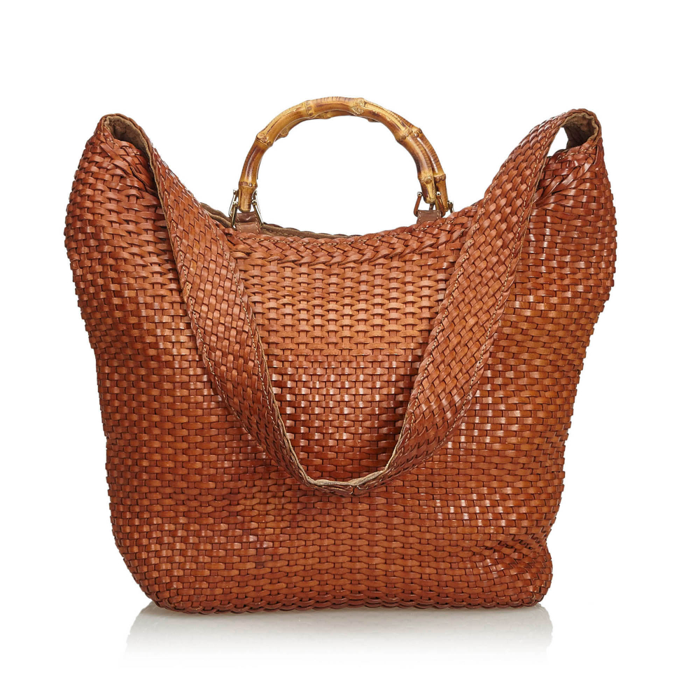 Cartable en Cuir Tissé de Bambou Gucci MyPrivateDressing