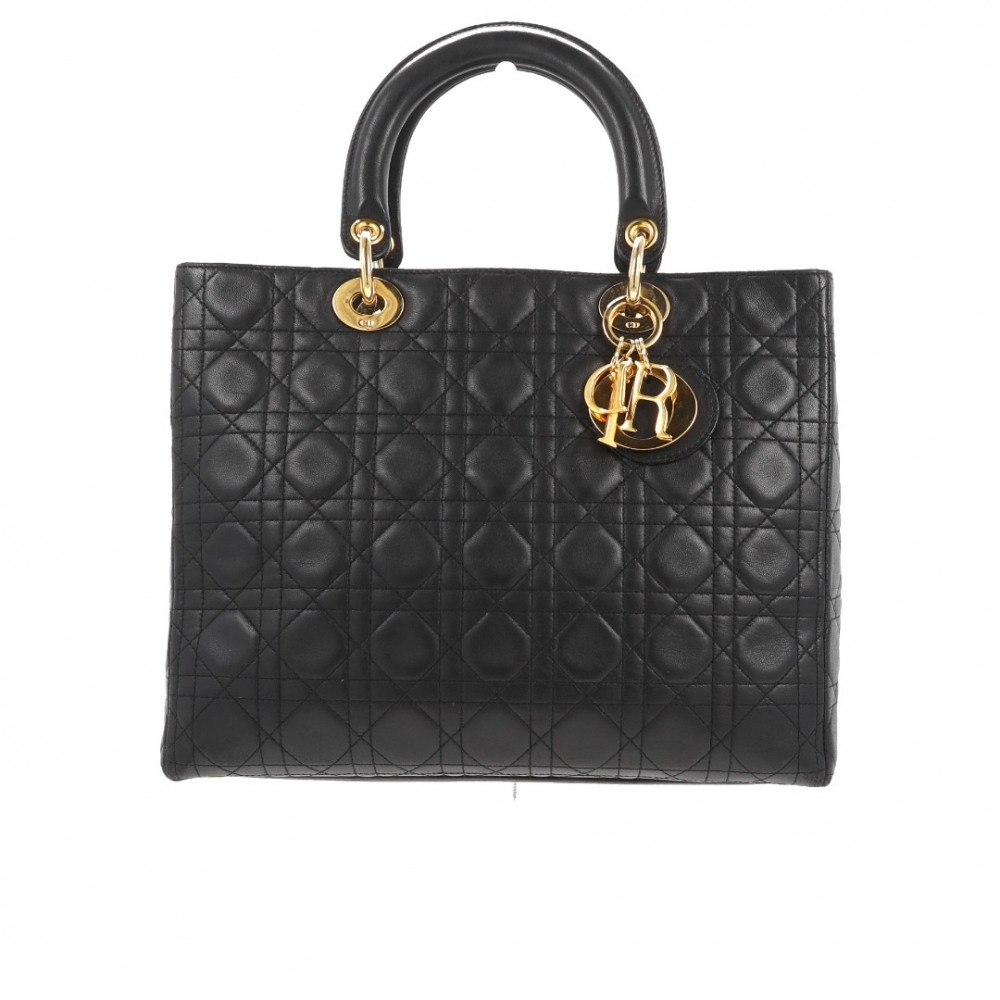 Christian Dior Lady Dior Large Black Bag
