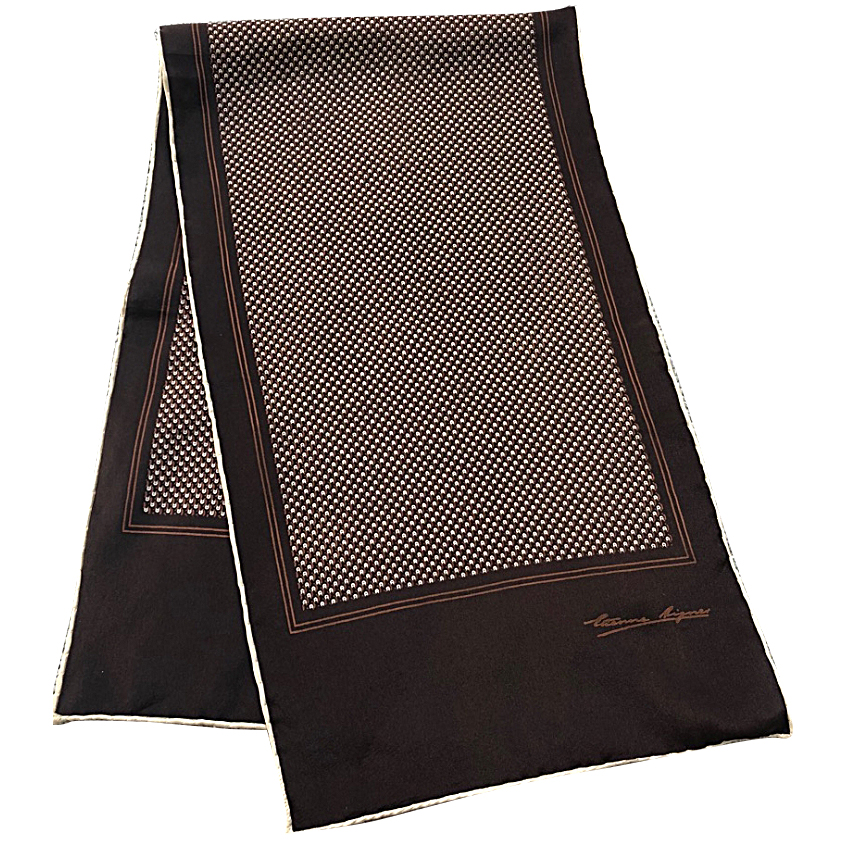 Aigner Echarpe en Soie Logo Vintage