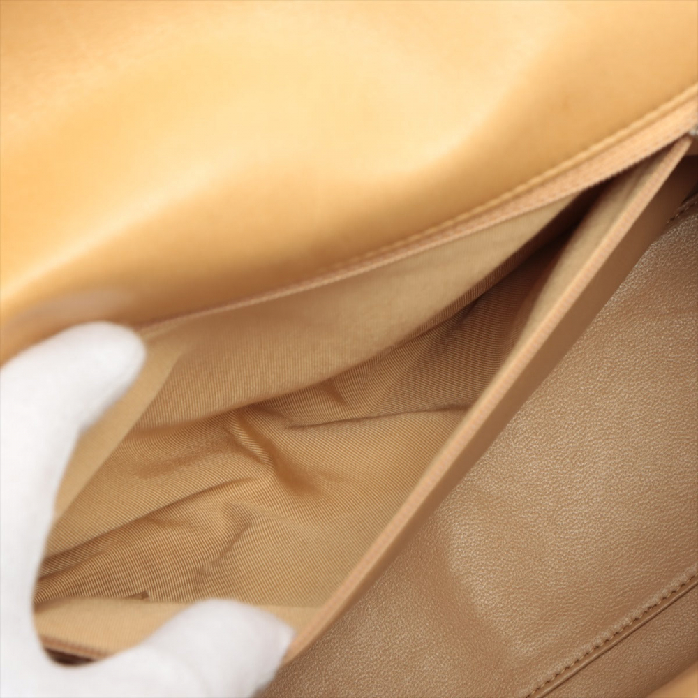 Chanel Kelly Top Handle Flap Matelasse Lambskin Beige Silver