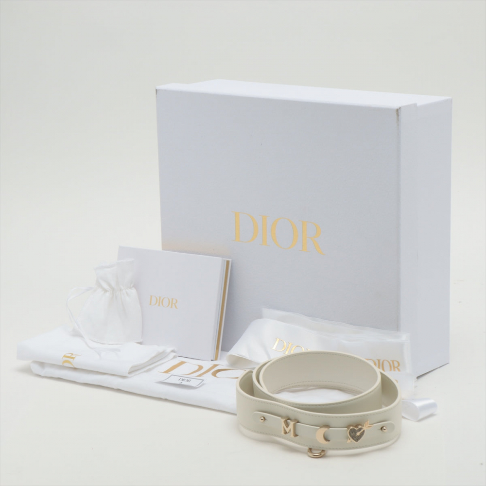 Christian Dior Small Lady Dior My ABCDior Bag Leather 2-way Off White