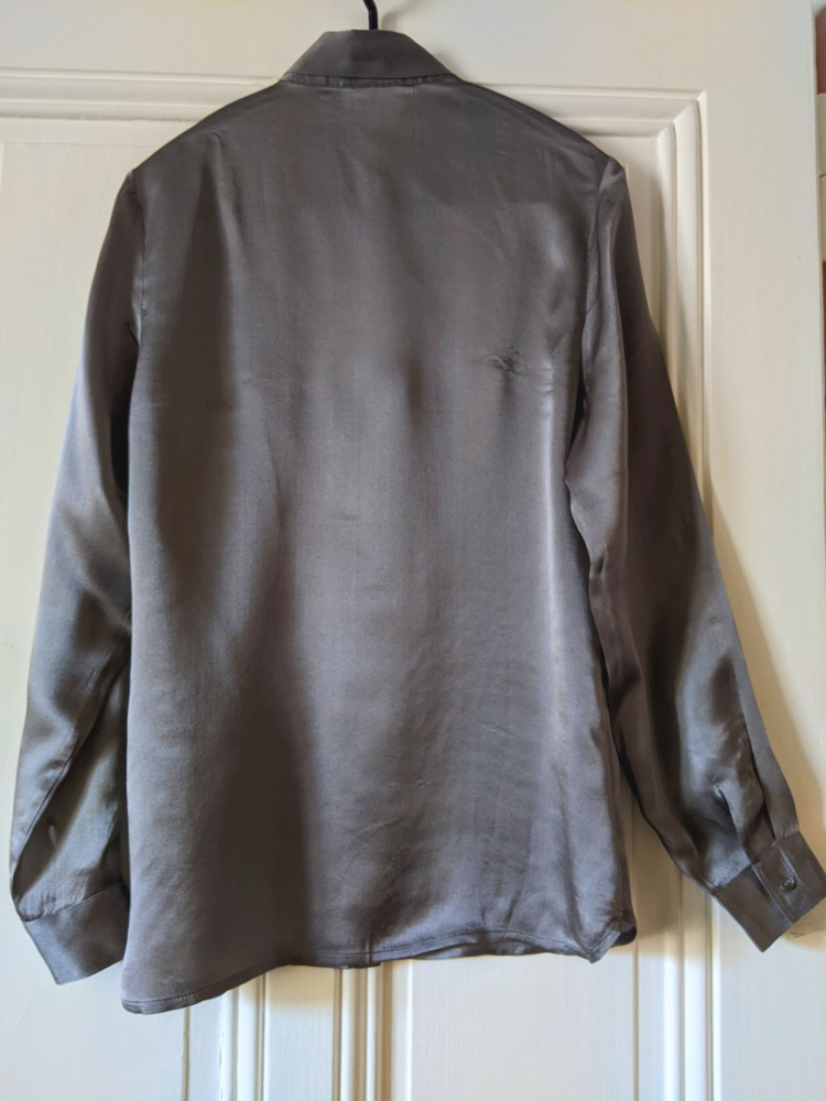 Eric Bompard Bronze-gray silk blouse