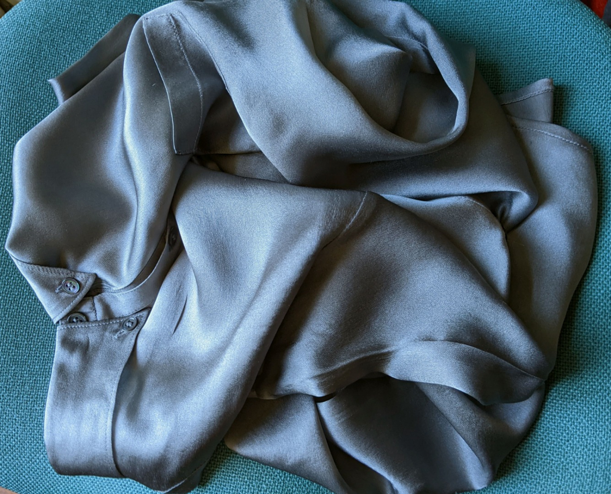 Eric Bompard Bronze-gray silk blouse