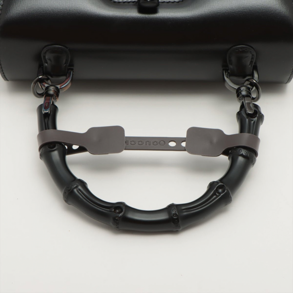 Gucci Bamboo 1947 Black Leather 2-way Handbag