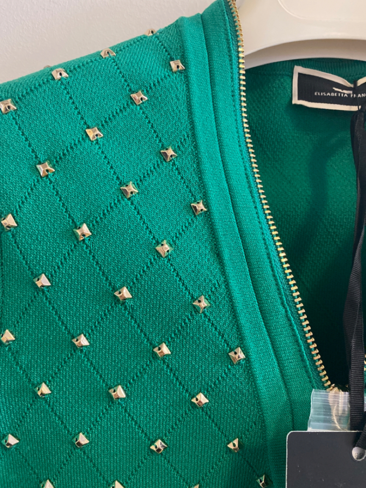 Elisabetta Franchi Embellished long sleeve dress