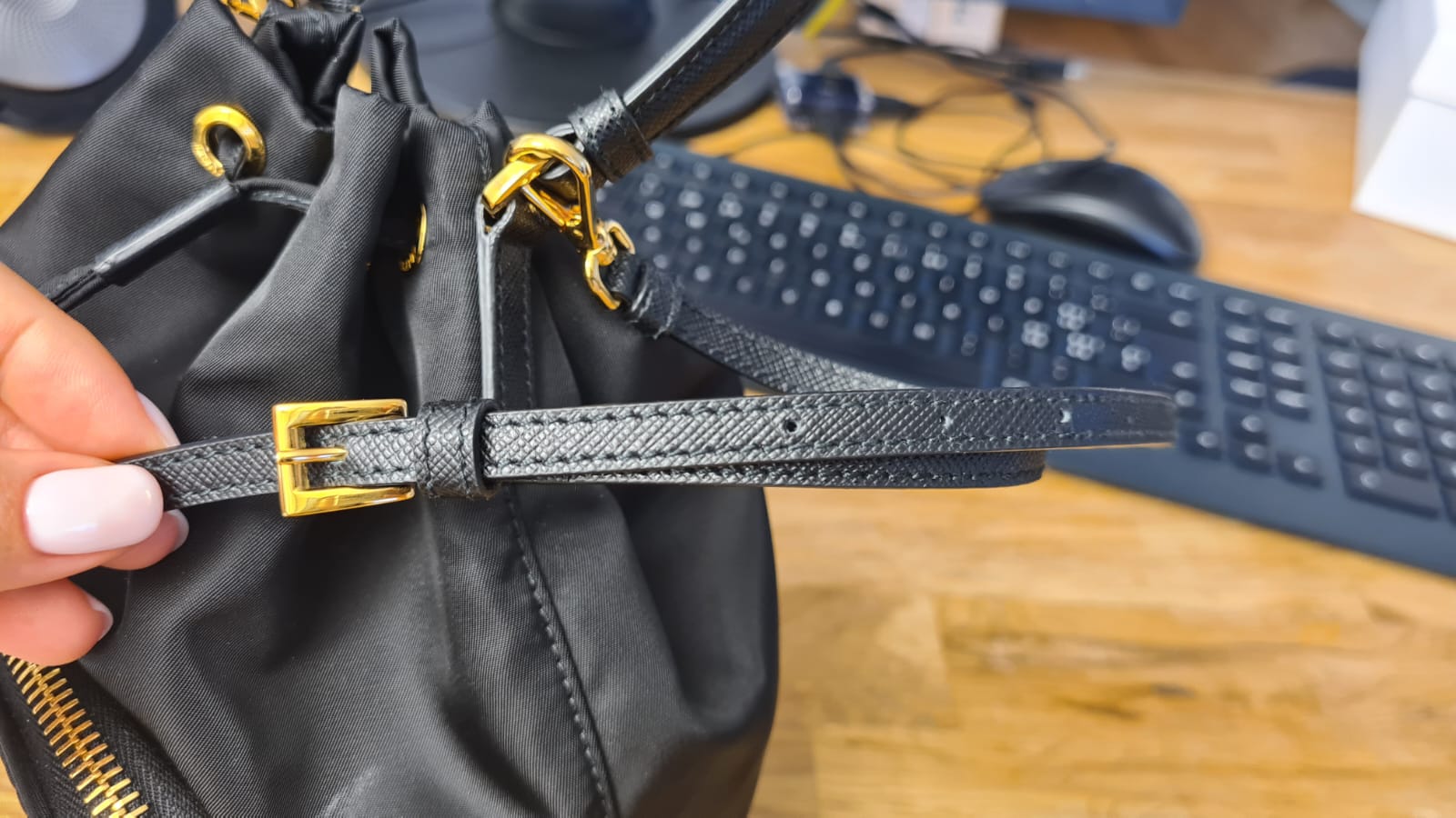 Prada Duet Bucket Bag (Noir)