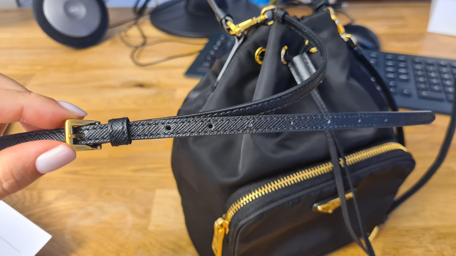 Prada Duet Bucket Bag (Noir)