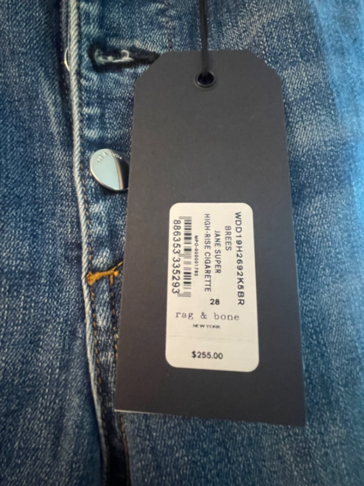 Rag & Bone R&B Black Collection Jane Super-High-Rise-Zigarettenjeans