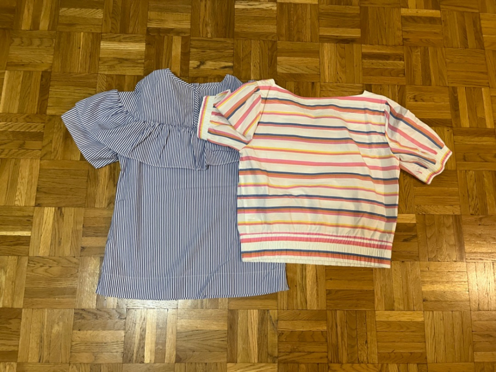 J.Crew Duo aus gestreiften Baumwolltops