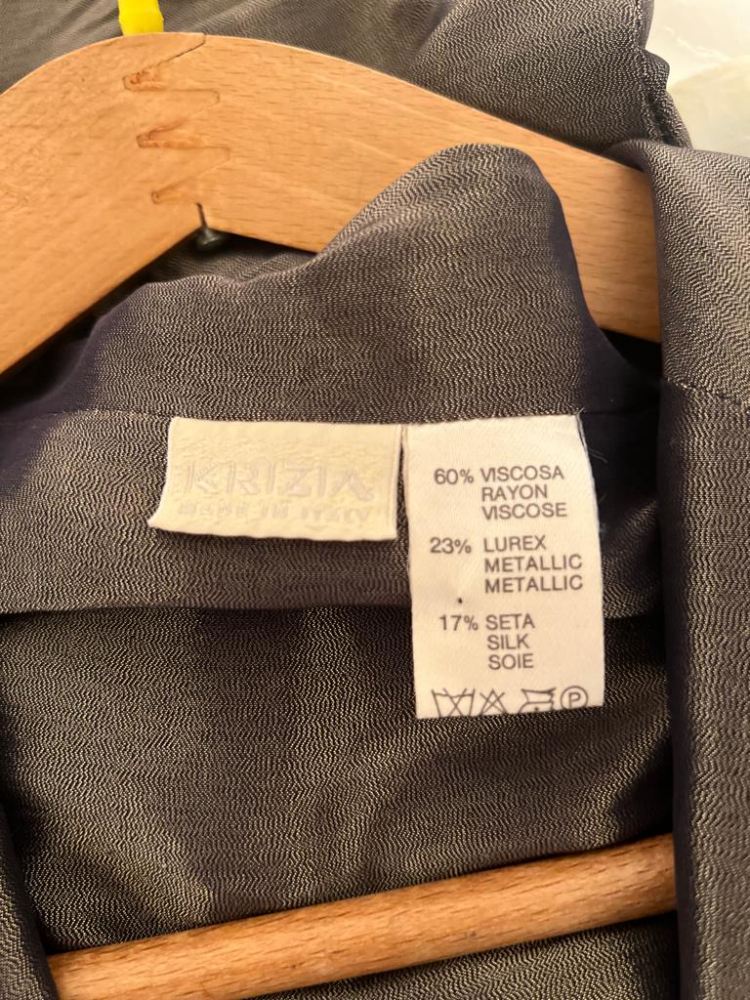 Krizia lamé or Costume deux pièces en soie mélangée, Made in Italy