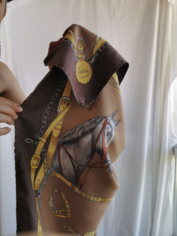Gucci Chocolate silk foulard