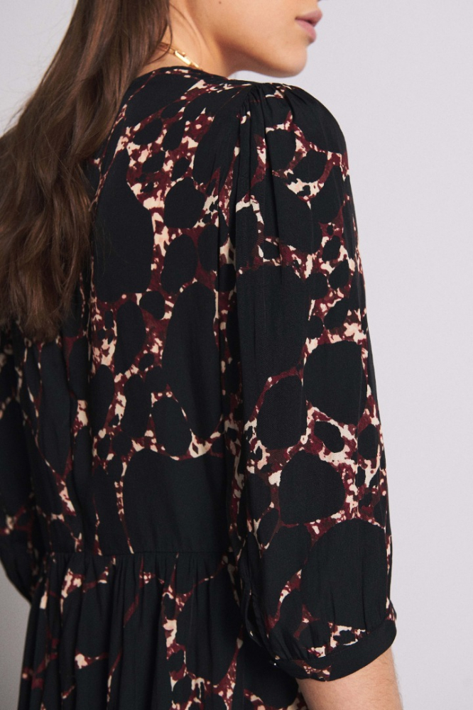 ba&sh Robe midi à motif abstrait Mosiris