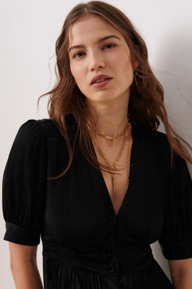 ba&sh Mini robe en satin jacquard Daniela