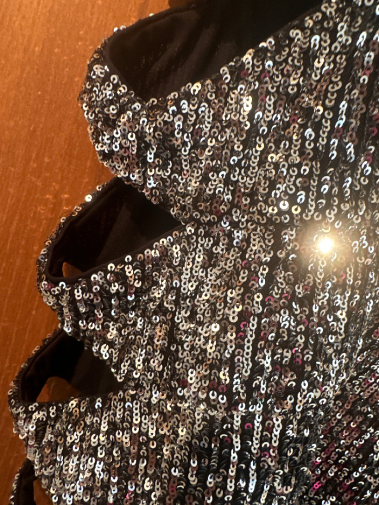 NBD Sequin cut out dress