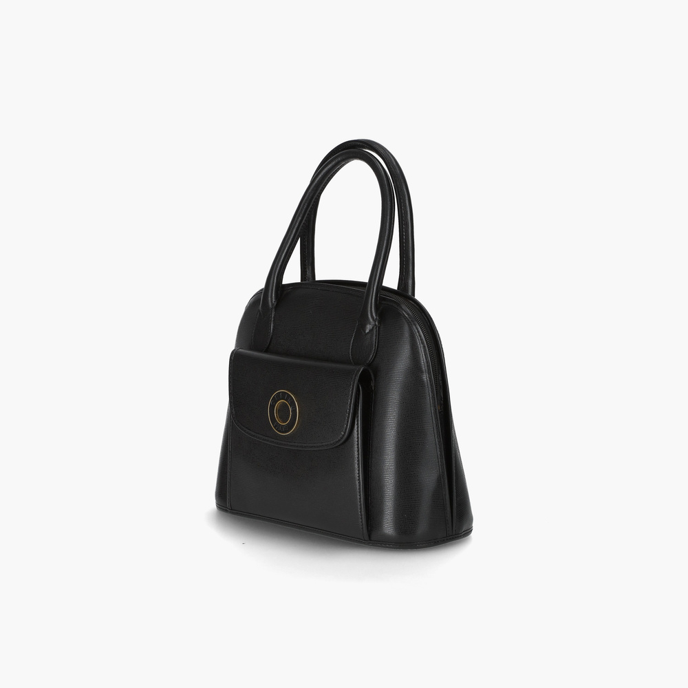 Celine Circle Logo Moc Lizard 2way Handbag Black