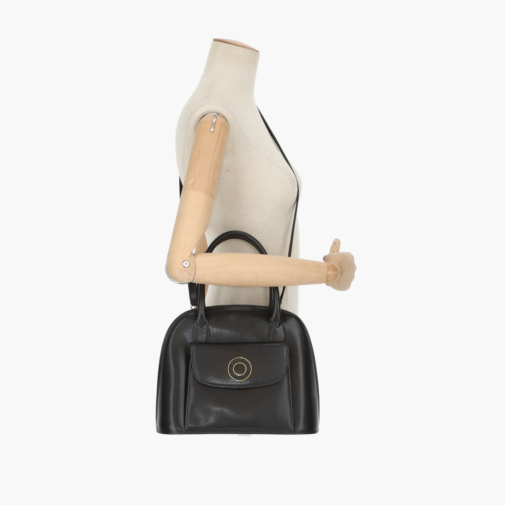 Celine Circle Logo Moc Lizard 2way Handbag Black