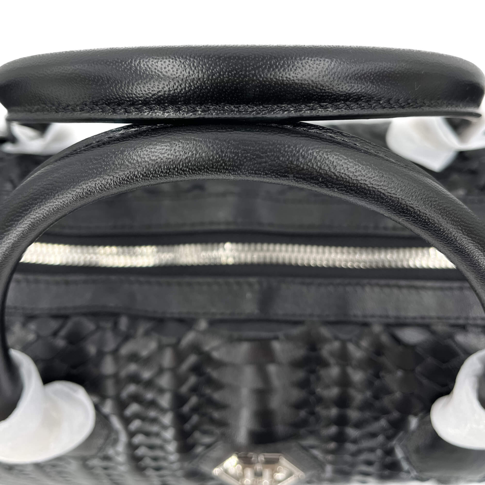 Philipp Plein Large Handle Bag Leather Black Weekender