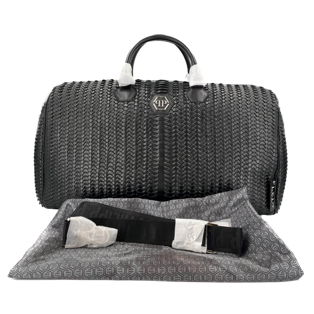 Philipp Plein Large Handle Bag Leather Black Weekender