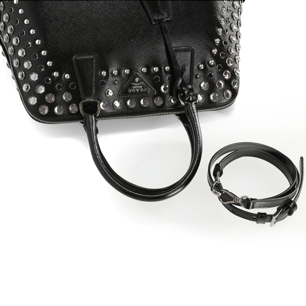 Prada Studded Saffiano Promenade Bag