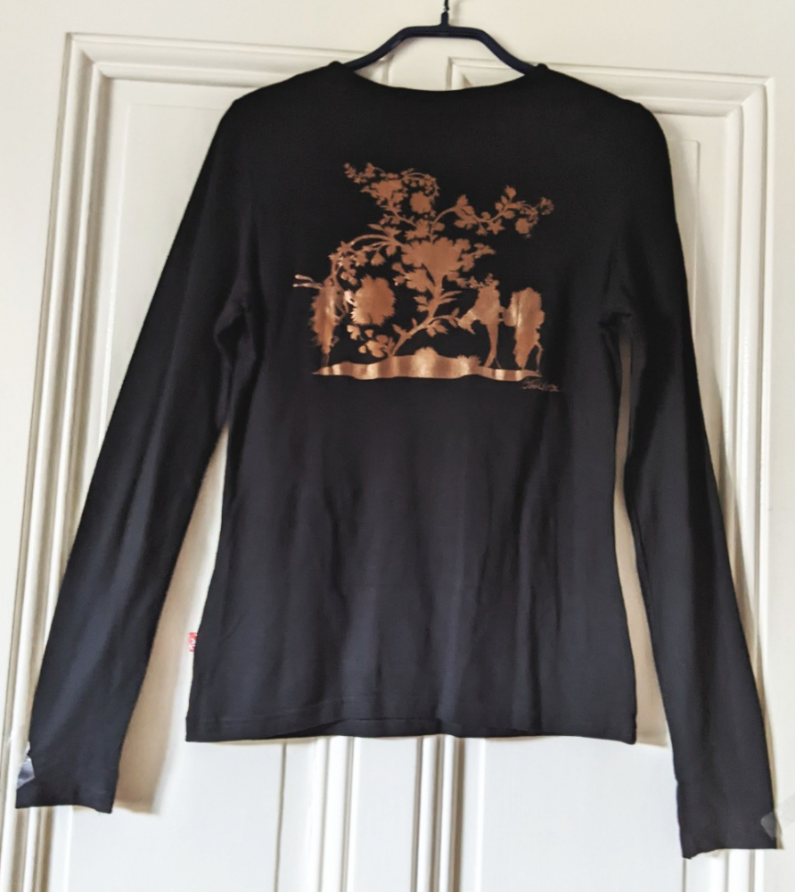 Christian Lacroix Black shirt with large metallic designs XS-S