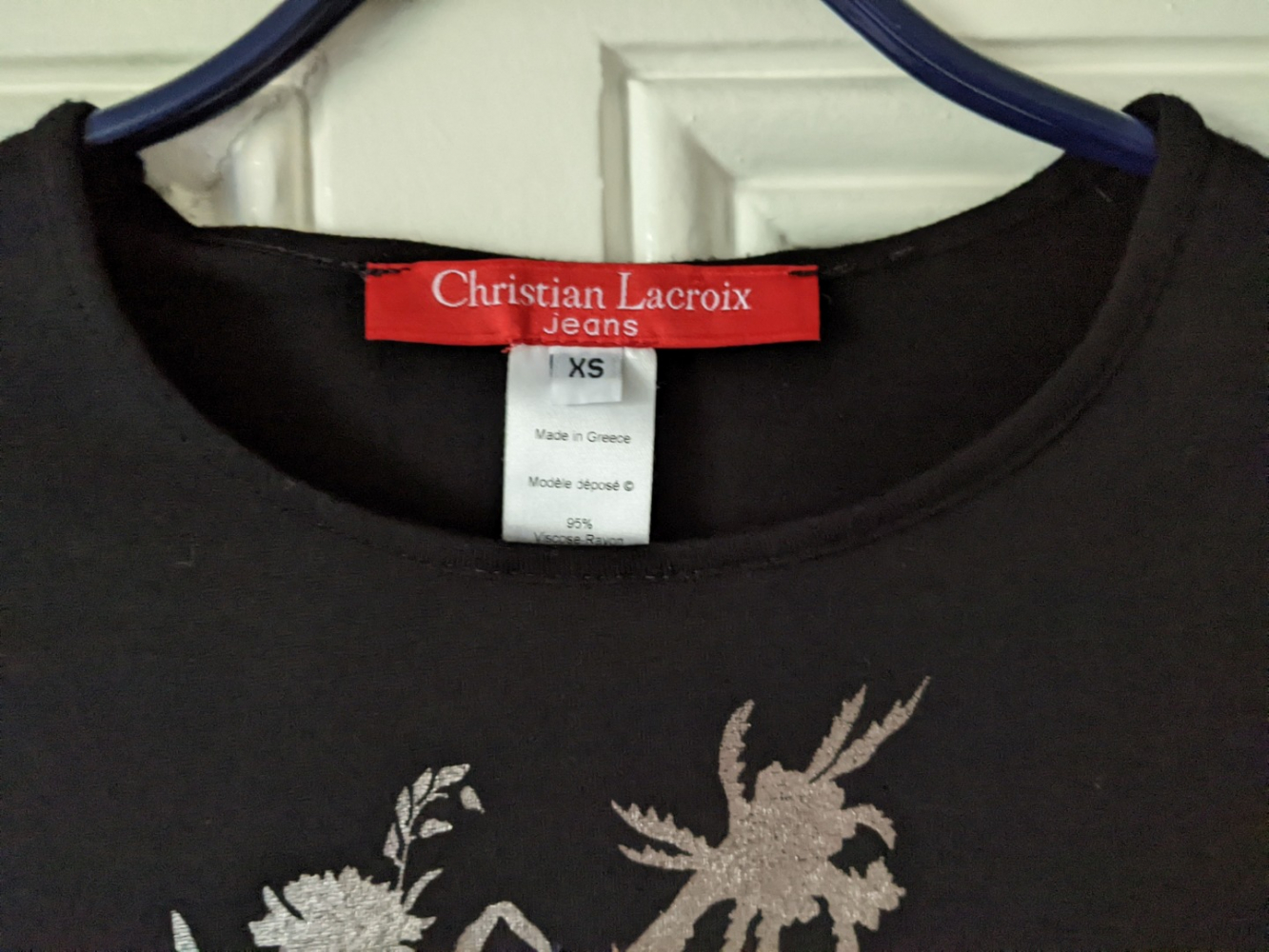 Christian Lacroix Black shirt with large metallic designs XS-S