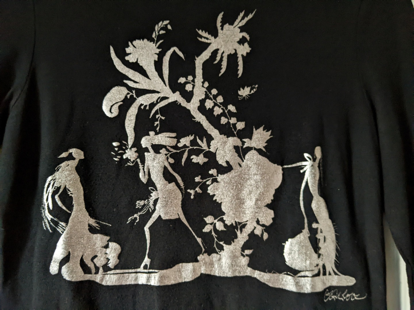 Christian Lacroix Black shirt with large metallic designs XS-S