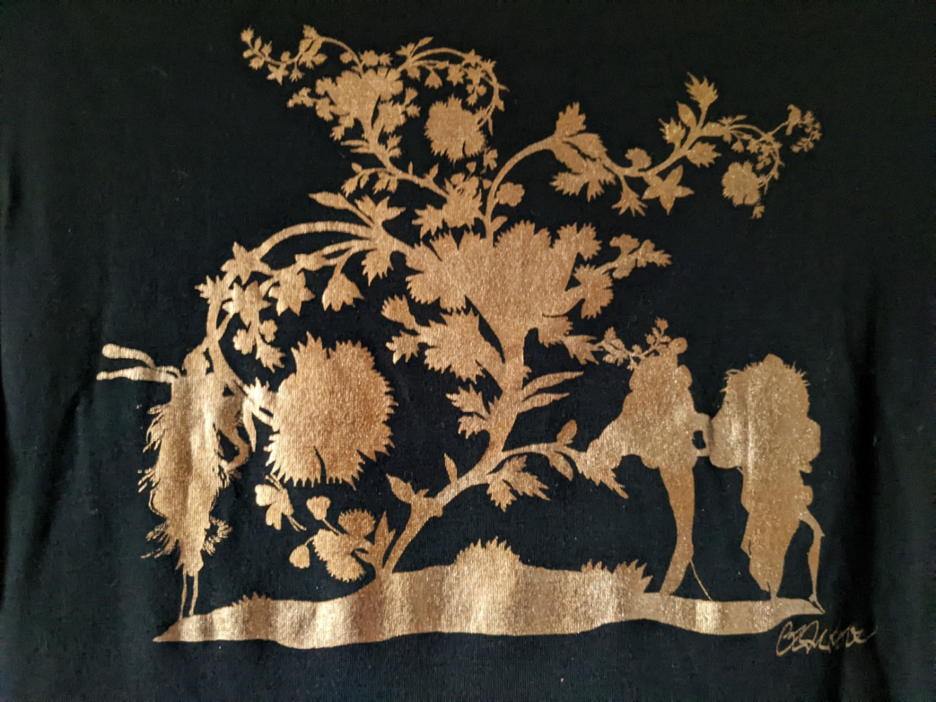 Christian Lacroix Black shirt with large metallic designs XS-S