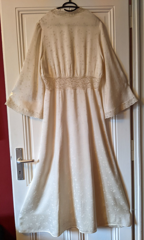 Christian Dior Déshabillé en pure soie ivoire, vintage rare et précieux