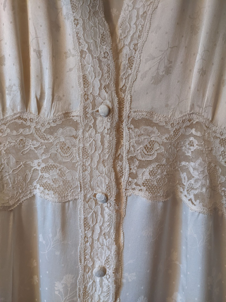 Christian Dior Déshabillé en pure soie ivoire, vintage rare et précieux