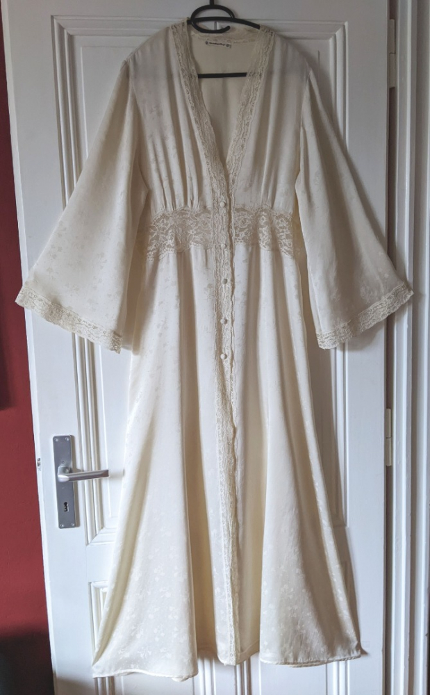 Christian Dior Déshabillé en pure soie ivoire, vintage rare et précieux