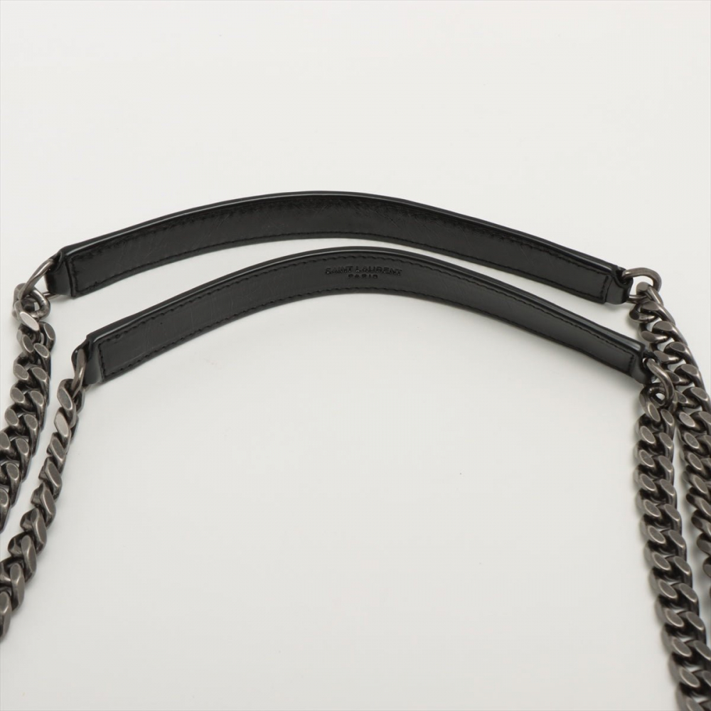 Saint Laurent Niki Medium Leather Chain Shoulder Bag Black