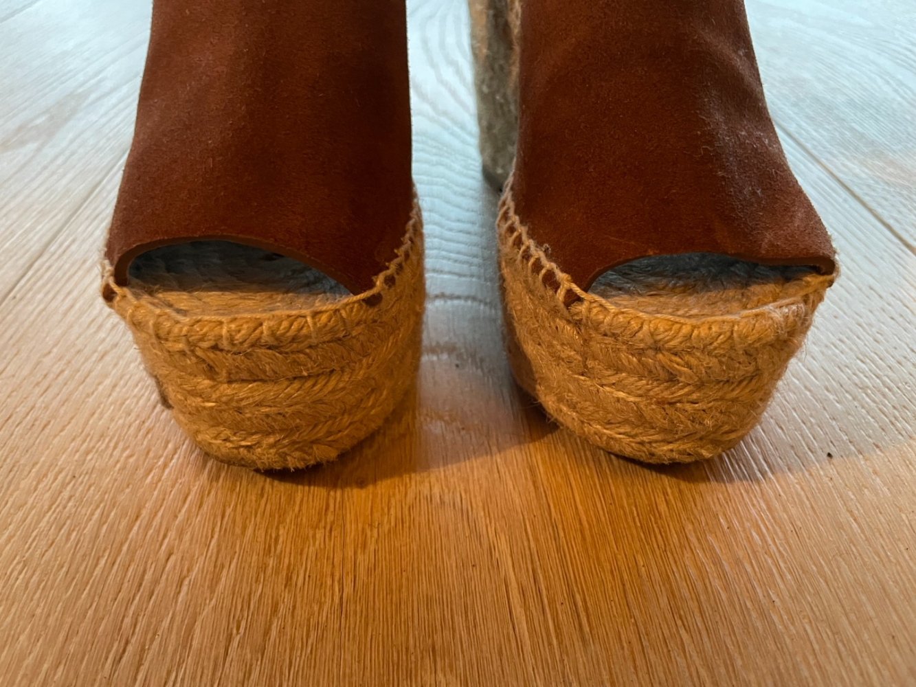 Chloé Les parfaites petites espadrilles en daim/cuir marron