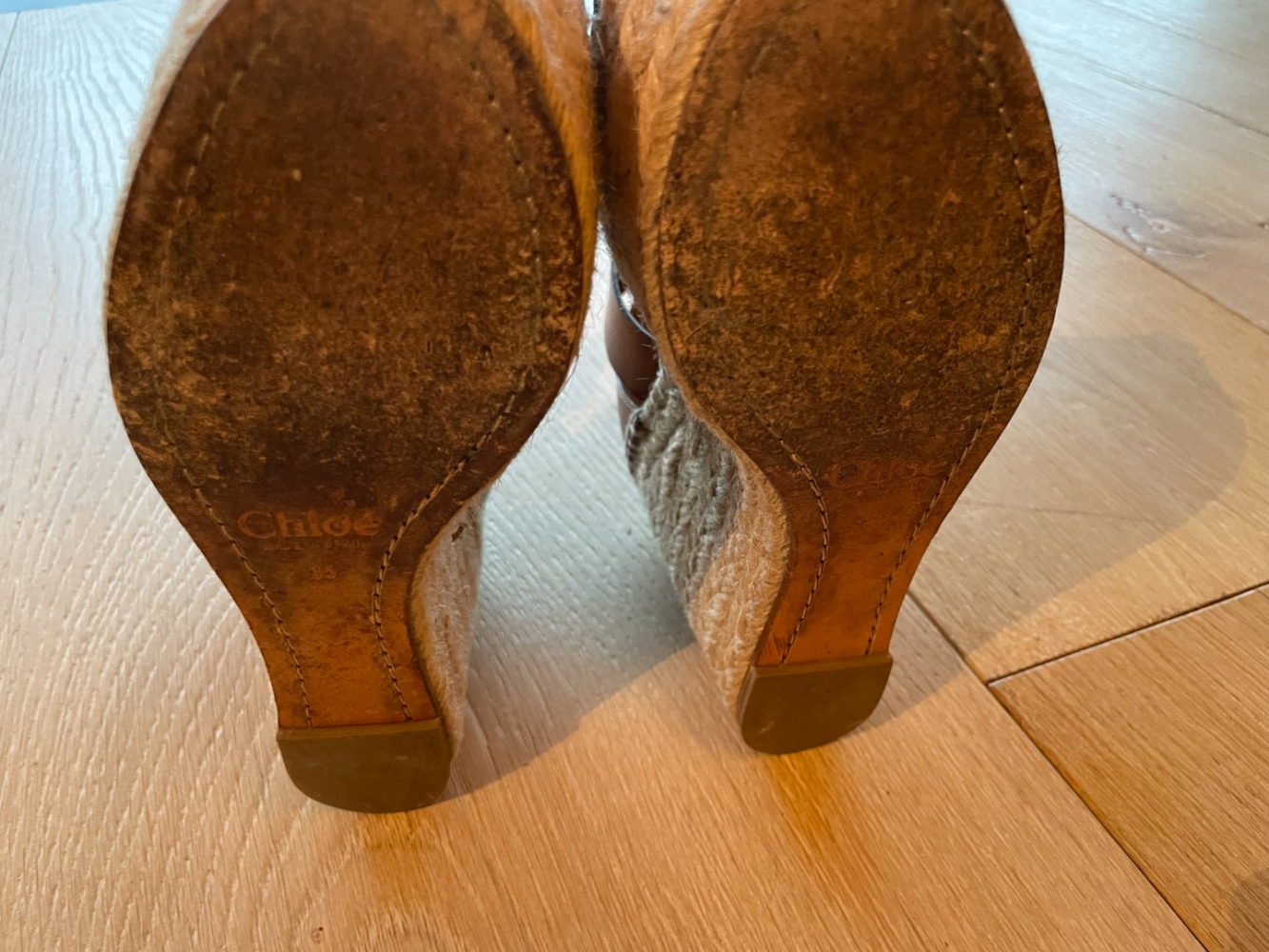 Chloé Les parfaites petites espadrilles en daim/cuir marron