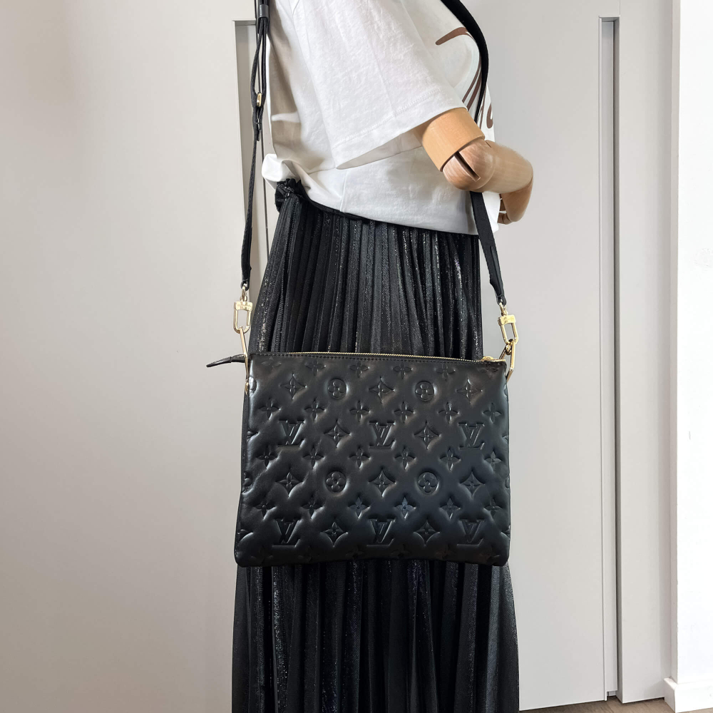 Louis Vuitton Coussin PM Monogram Embossed Leather Black