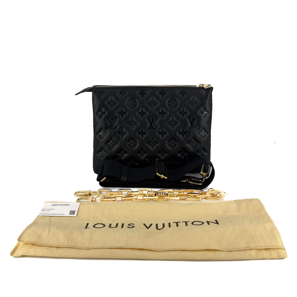 Louis Vuitton Coussin PM Monogram Embossed Leather Black