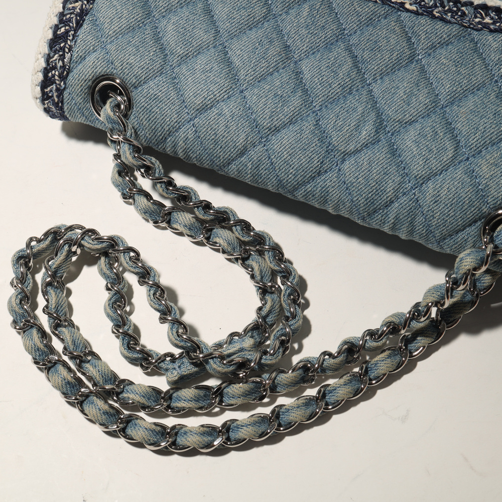 Chanel Denim Braided Classic Medium Flap Bag
