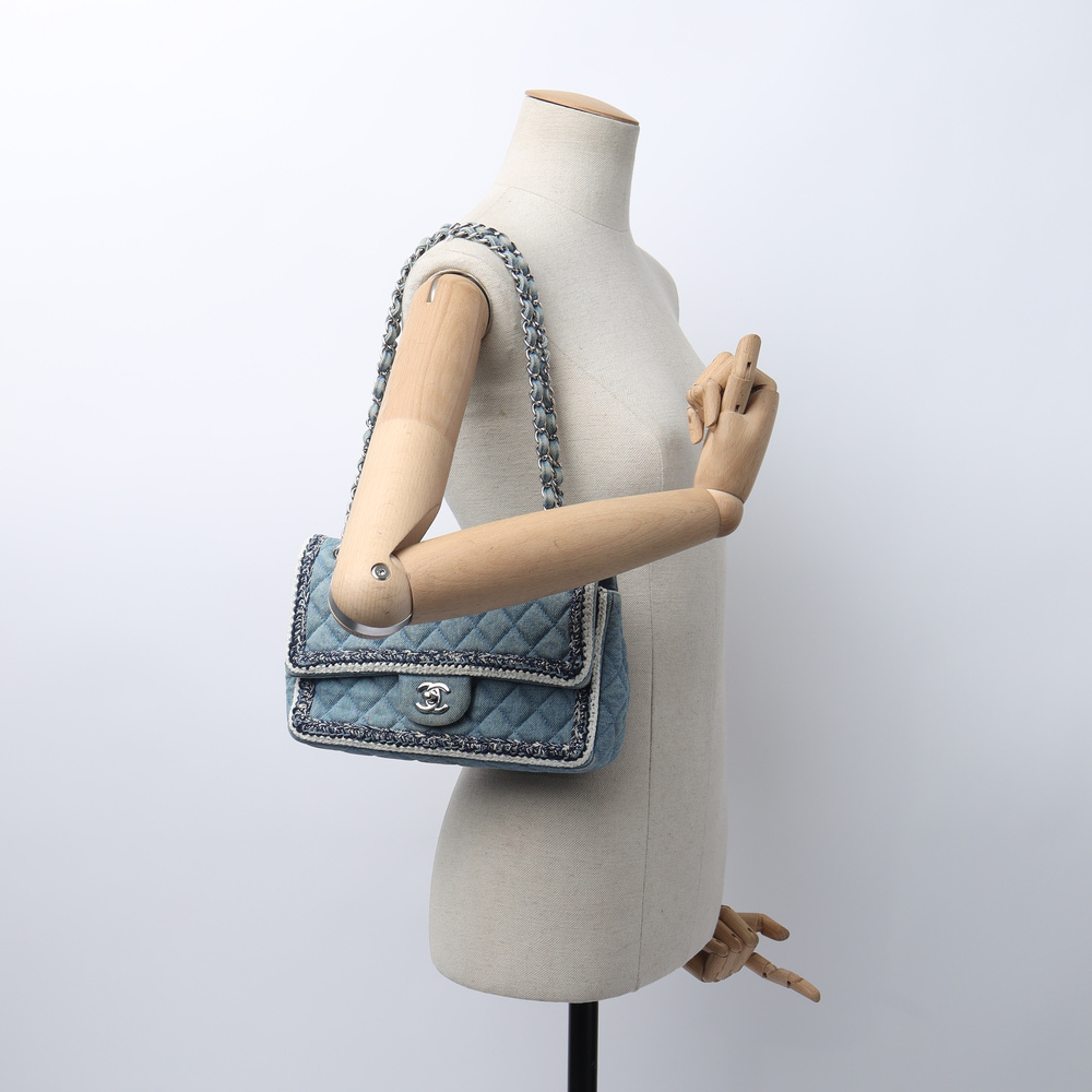 Chanel Denim Braided Classic Medium Flap Bag