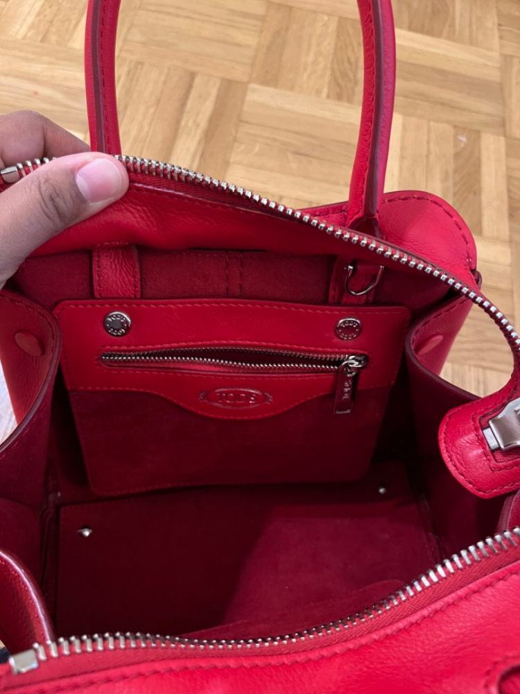 Tod's Sac en cuir rouge modèle Sella mini