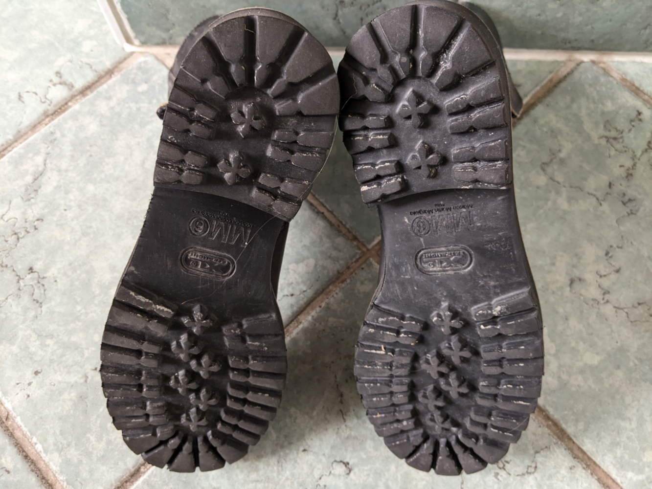 Maison Martin Margiela Unisex anthracite-taupe leather boots 36