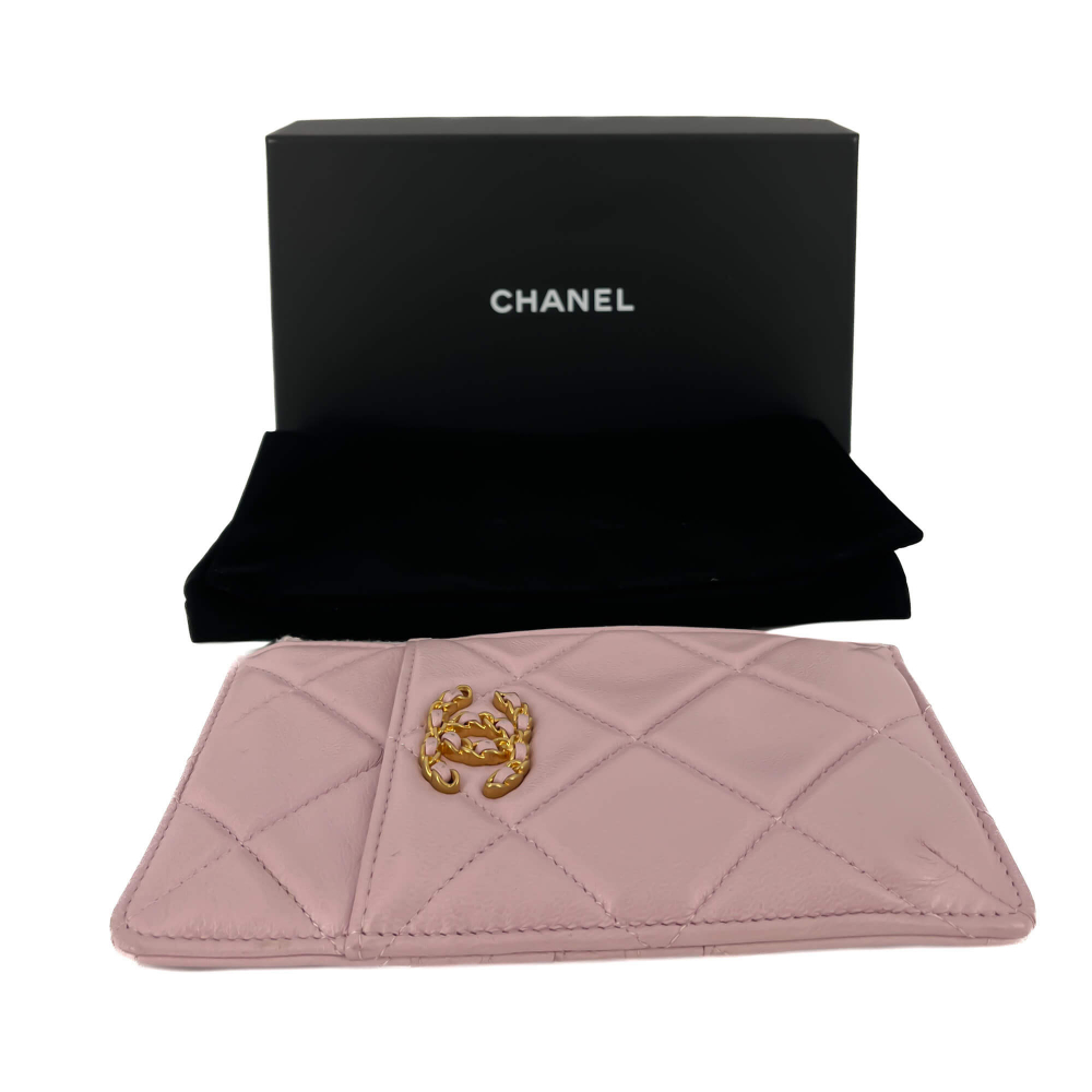 Chanel Phone & Card Holder Leather Pastel Pink